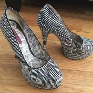 Bordello Rhinestone Platform Heels